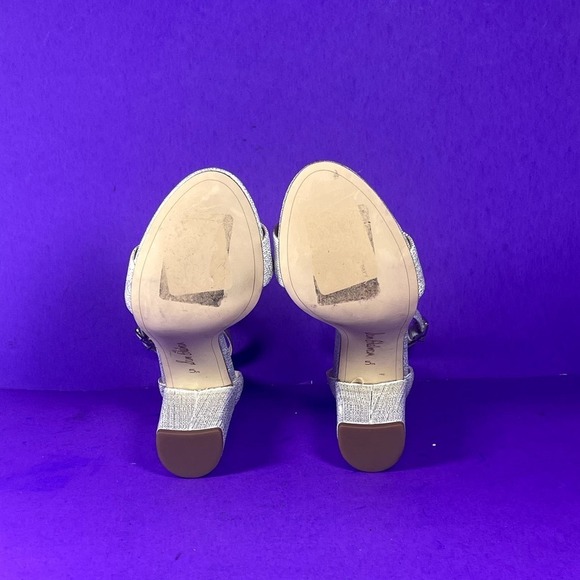 Sam Edelman Silver Yaro Ankle Strap Block Heel Sandal Women's Shoe Size 5.5-NEW - Picture 8 of 9